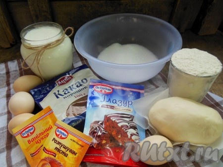 Для приготовления двухцветных кексов я использовала вот такие продукты.
