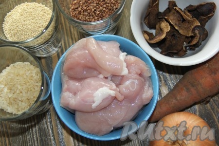 Подготовить продукты для приготовления монастырской каши 