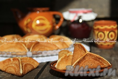 Блинчики-треугольники с начинкой