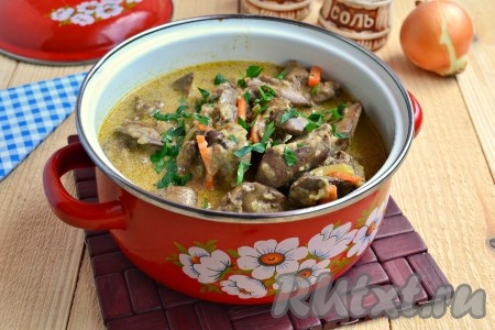 Рецепт куриной печени со сметаной на сковороде