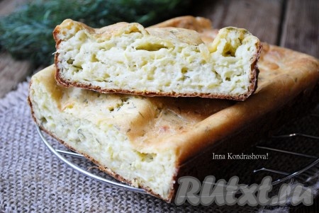 Заливной пирог с кабачками 