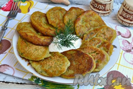 Кабачковые оладьи без яиц