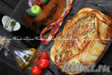 Картофельная запеканка с колбасой и сыром в духовке