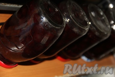 Закрыть банки стерильными крышками (крышки прокипятить в воде в течение 2-3 минут). Перевернуть банки с&nbsp;вареньем из красного крыжовника вверх дном и укутать в одеяло, оставить в таком положении до полного остывания. Хранить варенье в кладовке или погребе.
