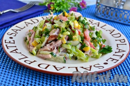 Салат "Парижель" с копченой курицей
