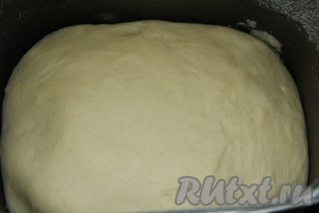 Я тесто замешивала в хлебопечке: кефир комнатной температуры влить в ведёрко хлебопечки, добавить сахар, яйцо и растительное масло, затем всыпать муку, дрожжи и соль, закрыть крышку хлебопечки и включить режим "Замес теста" (у меня тесто замешивается за 1,5 часа). Для того чтобы замесить тесто вручную, нужно соединить кефир комнатной температуры, яйцо и сахар, затем всыпать дрожжи, перемешать, после этого всыпать муку и соль, замесить мягкое тесто, в конце добавить растительное масло и хорошо вмесить его в тесто. Тесто, замешанное вручную, накрыть полотенцем и оставить на 1,5 часа в тепле. Тесто хорошо поднимется.