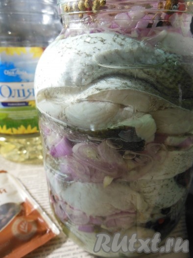 Выход из этой порции рыбы - одна 1,5-литровая банка.
