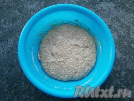 После 4-х часов закваска оживет, будет бродить и увеличится в объеме в 2-3 раза.
