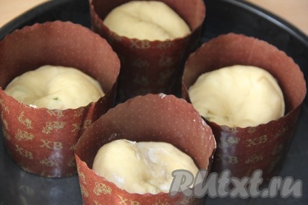 У меня получилось 4 средних кулича (тесто заполнило формы, примерно, на половину).
