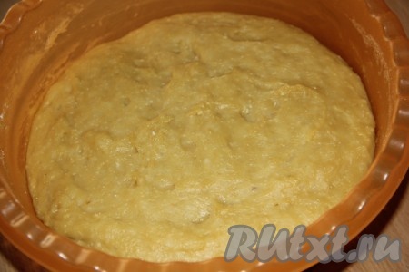 Оставить тесто на 3 часа в тёплом месте. Тесто станет пышным, но поднимется несильно.
