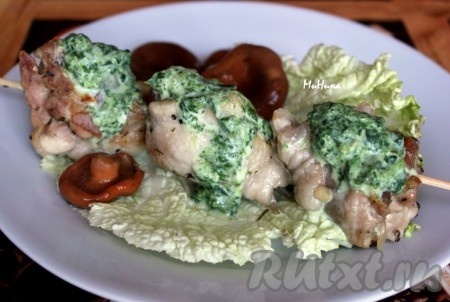 Шашлык из курицы, приготовленный в духовке