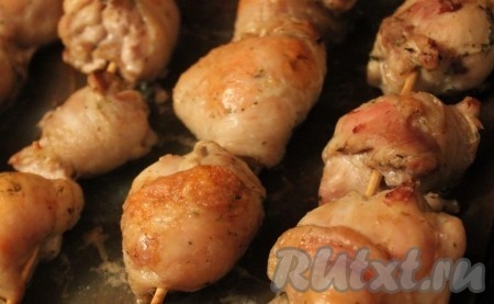 Шашлык из курицы в духовке