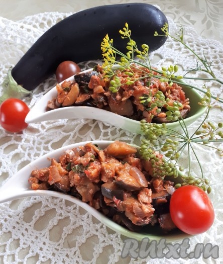 Закуска из баклажанов с помидорами и грецкими орехами