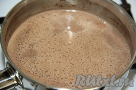 Перемешать какао и снять с огня. 