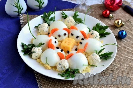 Фаршированные яйца "Мышки"