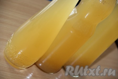 Процедить квас из бананов, разлить по бутылкам, закрыть крышками и поставить в холодильник минимум на сутки. Чем дольше банановый квас стоит в холодильнике, тем резче он становится.
