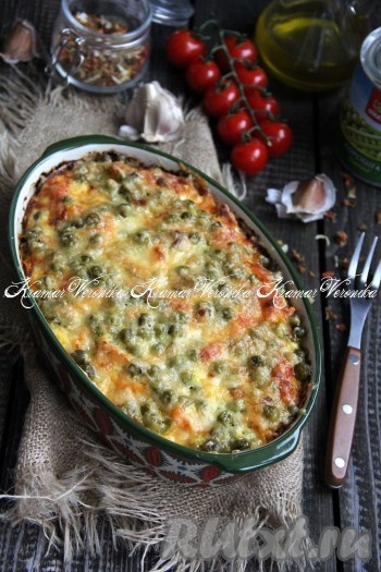 Рисовая запеканка с курицей в духовке