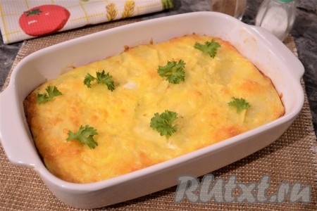 Картошка под сыром с майонезом в духовке