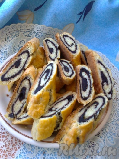 Рулеты из творожного теста с начинкой