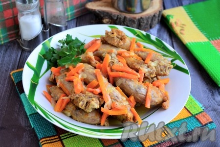 Тушёные куриные шейки