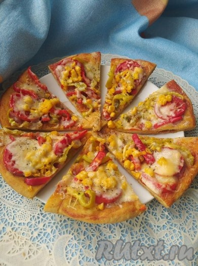 А вот такая пицца получилась из этого теста.
