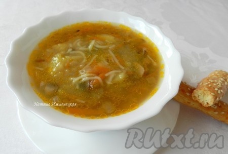 Суп с шампиньонами и вермишелью