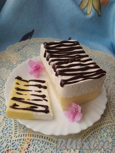 Вот такой десерт "Птичье молоко" вместе с суфле получился.
