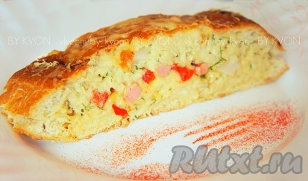 Горячая закуска. Чиабатта, запечённая с овощами, сыром и зеленью