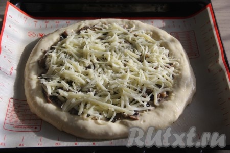 Сверху начинку присыпать натёртым сыром.