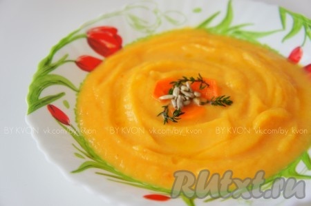 Суп-пюре из тыквы и кабачка 