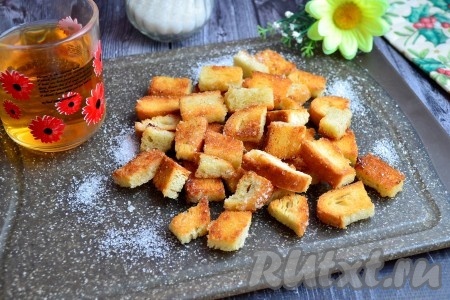 Сладкие сухарики из батона в духовке