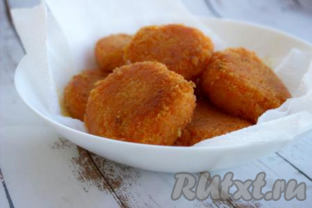 Морковные котлеты из варёной моркови с манкой