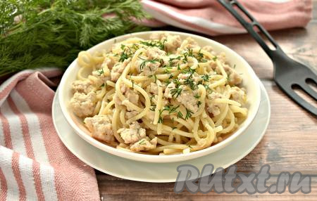 Макароны с куриным филе по-флотски