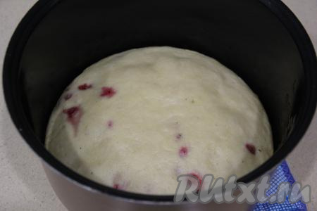 Выставить режим "Выпечка" на 70 минут, закрыть крышку мультиварки. После звукового сигнала проверить готовность манника деревянной шпажкой (если после прокола манника шпажка останется сухой, значит доставайте выпечку из мультиварки, если же на шпажке будут следы теста - увеличьте время выпечки).