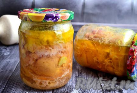 Тушёнка из курицы в банках в кастрюле