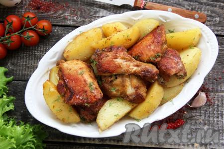 Курица с картошкой в рукаве в мультиварке