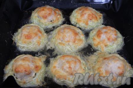 Вот такие золотистые кабачковые гнёзда получились.