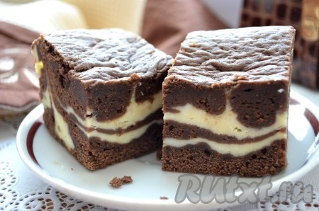 Шоколадно-творожный пирог