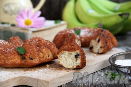 Кексы с бананом и шоколадом