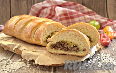 Пирог с капустой и фаршем из дрожжевого теста