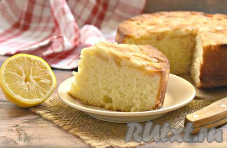 Шарлотка с яблоками и лимоном
