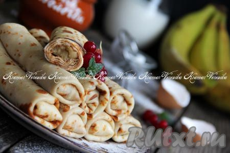 Блинчики с бананом и яблоком