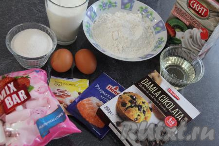 Подготовить продукты для приготовления капкейков "Зайчики".