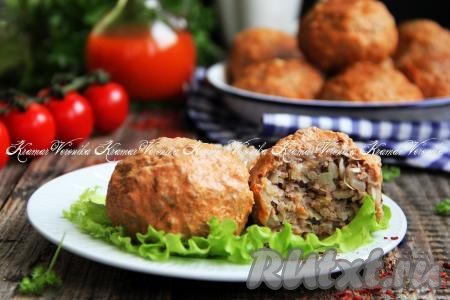 Тефтели с капустой и рисом в духовке