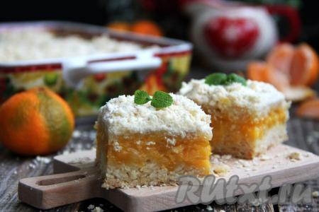 Насыпной пирог с мандаринами