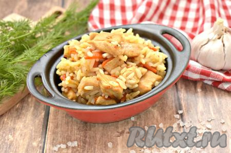 Рис с куриным филе и овощами