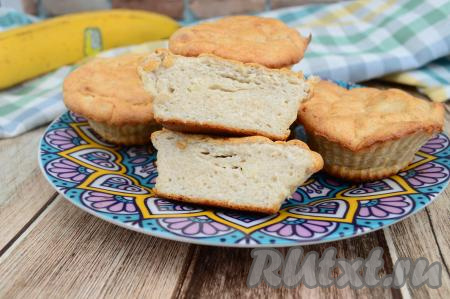 А вот так творожно-банановое суфле выглядит в разрезе. Угощайтесь!