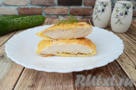 А вот так выглядит наша куриная отбивная в разрезе.