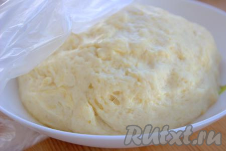 Добавляя муку, учитывайте не количество, указанное в ингредиентах, а консистенцию замешиваемого песочного теста. В результате должно получиться эластичное, мягкое, не липнущее к рукам тесто, сформировать его в шар, поместить в миску, накрыть плёнкой (или пакетом), убрать в холодильник на 40 минут "отдохнуть".