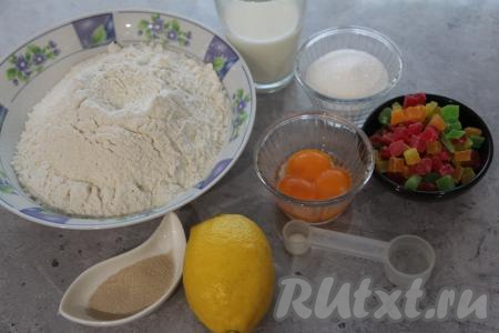 Подготовить продукты для приготовления пасхальных куличей на желтках.